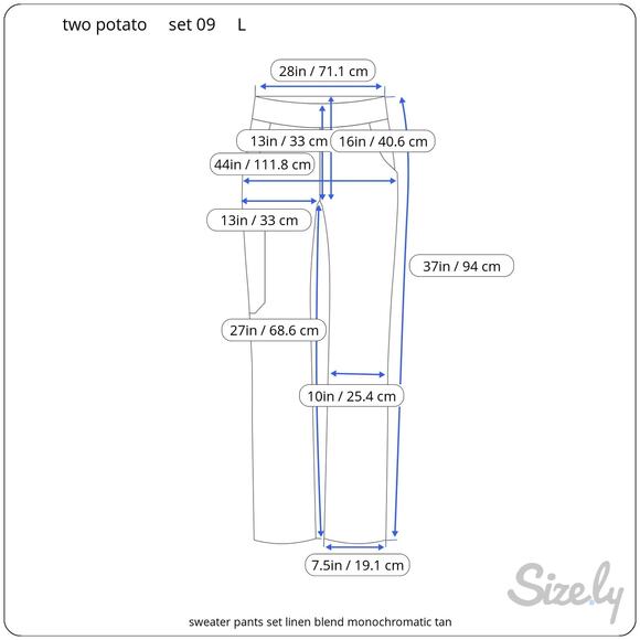sweater pants set linen blend monochromatic tan - Picture 3 of 16